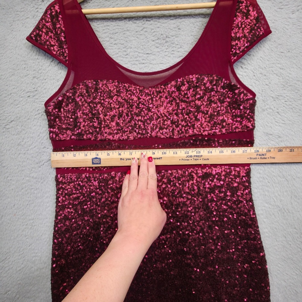 Betsey Johnson Dress Women 14 Red Sequin Y2K Vamp Glam New Year Holiday HOCO - Picture 6 of 16